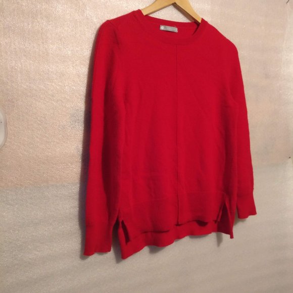 InCashmere Lux-Soft 100% CASHMERE sweater ribbed Knit jumper MEDIUM holiday Red - Picture 2 of 7